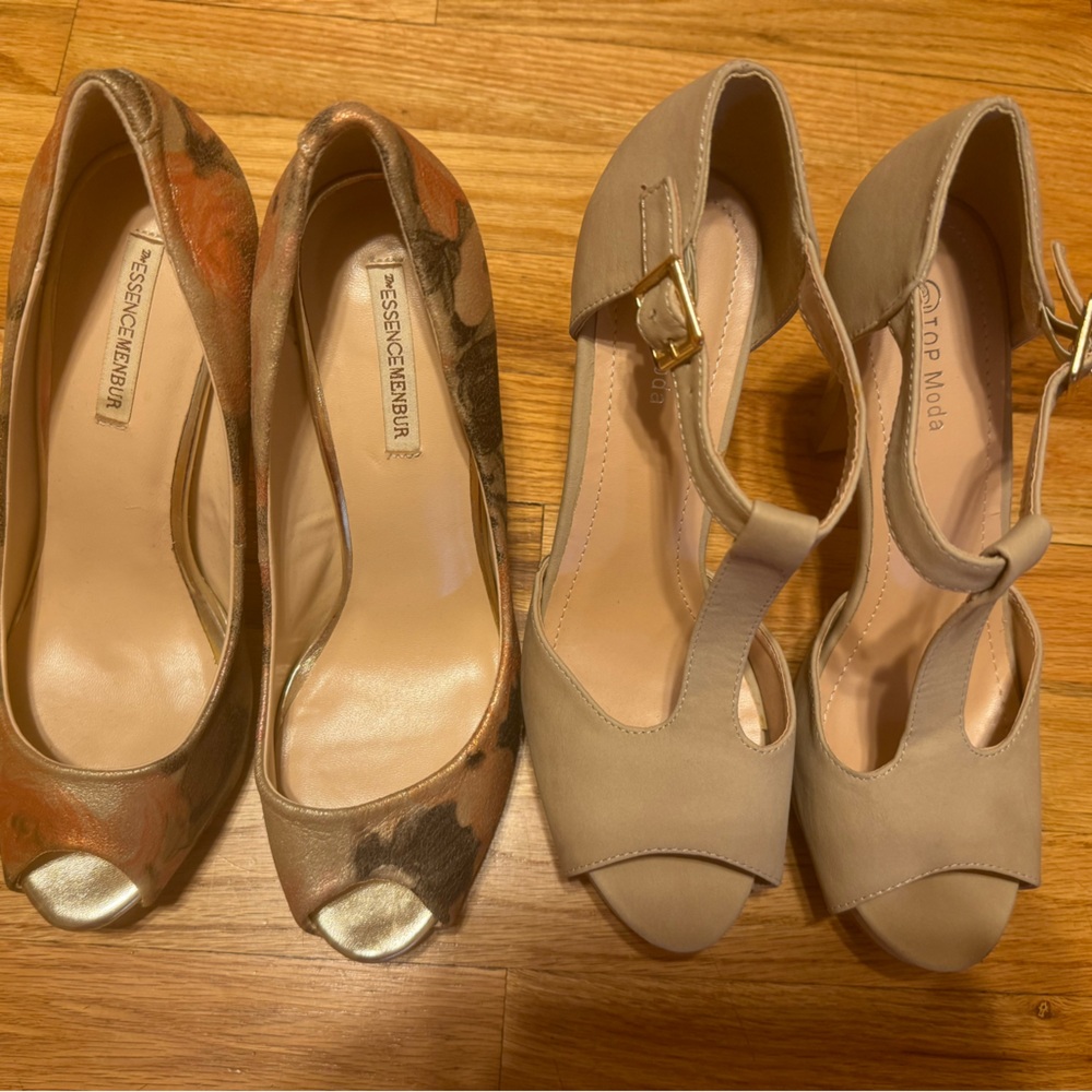 2 pairs of high heels. Essencemenbur and Tops Moda . Sexy shoes